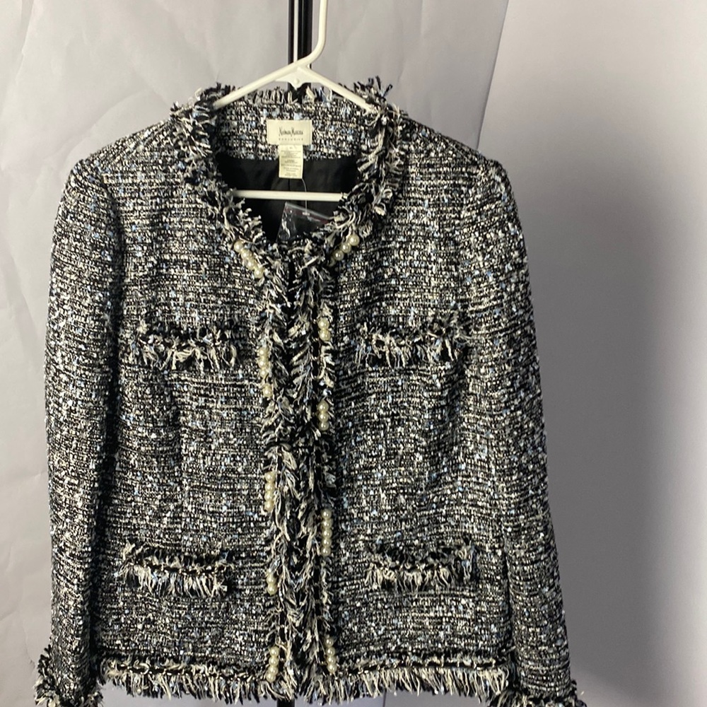 Boucle jacket embellished size XL Neiman Marcus